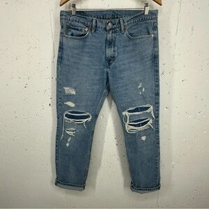 Lev’s 514 Destroyed Slim Straight Jeans Size 34 x 29.5